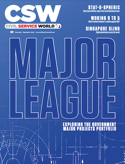 A screenshot of CSW's September 2022 issue, with "MAJOR LEAGUE" in all caps on a blue background